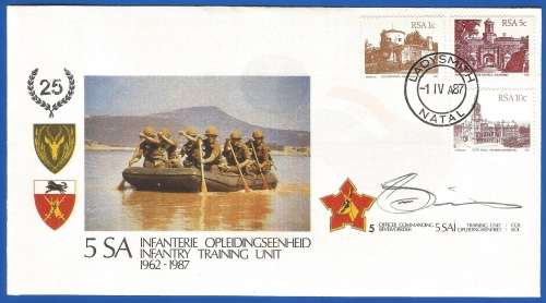 RSA-S A Army-FDC-Cover-No5-Signed-1987-Infantry Training Unit-No2350of6000-Thematic-Army-Military