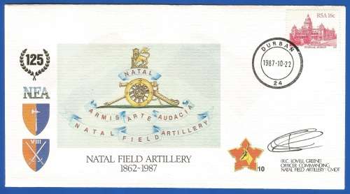RSA-S A Army-FDC-Cover-No10-Signed-Natal Field Artillery-No227of6000-Thematic-Army-Military