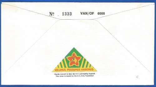 RSA-S A Army-FDC-Cover-No11-Signed-Regiment Hillcrest-No1333of6000-Thematic-Army-Military