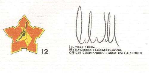 RSA-S A Army-FDC-Cover-No12-Signed-Army Battle School-No678of6000-Thematic-Army-Military