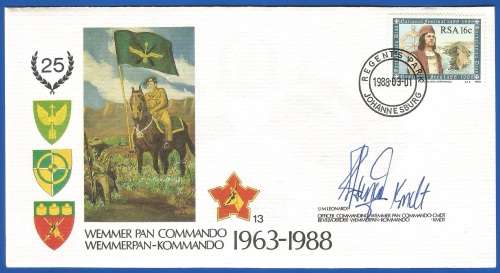 RSA-S A Army-FDC-Cover-No13-Signed-Wemmer Pan Commando-No1707of6000-Thematic-Army-Military