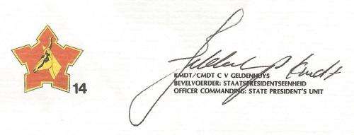 RSA-S A Army-FDC-Cover-No14-Signed-State President`s Unit-No687of6000-Thematic-Army-Military