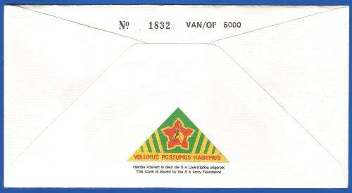 RSA-S A Army-FDC-Cover-No17-Signed-Danie Theron Combat School-No1832of5000-Thematic-Army-Military