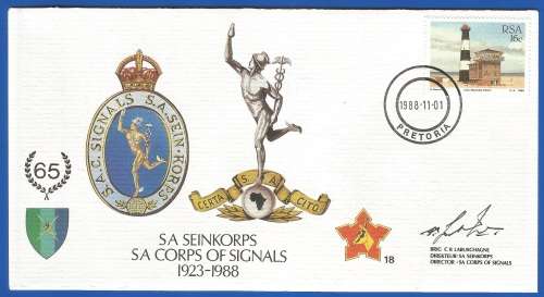 RSA-S A Army-FDC-Cover-No18-Signed-S A Corps of Signals-No1716of5000-Thematic-Army-Military