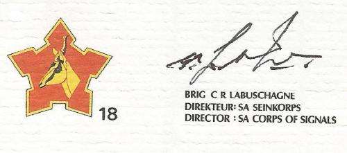 RSA-S A Army-FDC-Cover-No18-Signed-S A Corps of Signals-No1716of5000-Thematic-Army-Military