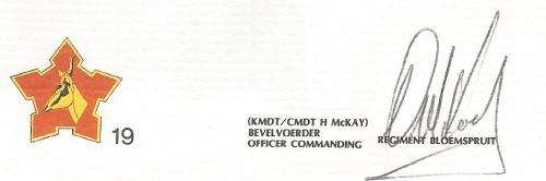 RSA-S A Army-FDC-Cover-No19-Signed-Regiment Bloemspruit-No1138of5000-Thematic-Army-Military