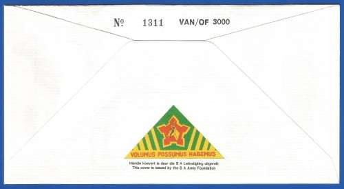 RSA-S A Army-FDC-Cover-No20-Signed-Umvoti Mounted Rifles-No1311of3000-Thematic-Army-Military