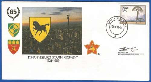 RSA-S A Army-FDC-Cover-No23-Signed-Johannesburg South Regiment-No485of3000-Thematic-Army-Military