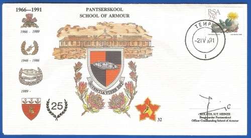 RSA-S A Army-FDC-Cover-No32-Signed-School of Armour-No891of2000-Thematic-Army-Military