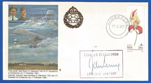 South African Air Force-FDC-Cover-No8-Signed-1981-No474of2000-Thematic-Military-Plane-Air Force