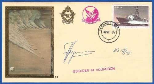 South African Air Force-FDC-Cover-No10-Signed-1982-No754of2500-Thematic-Military-Plane-Air Force