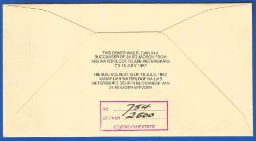 South African Air Force-FDC-Cover-No10-Signed-1982-No754of2500-Thematic-Military-Plane-Air Force