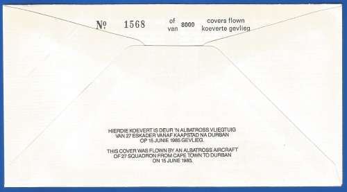 South African Air Force-FDC-Cover-No21-Signed-1985-No1568of8000-Thematic-Military-Plane-Air Force