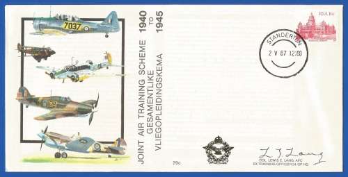 South African Air Force-FDC-Cover-No29c-Signed-1987-No3158of7000-Thematic-Military-Plane-Air Force