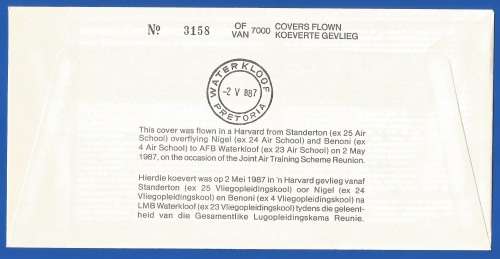 South African Air Force-FDC-Cover-No29c-Signed-1987-No3158of7000-Thematic-Military-Plane-Air Force