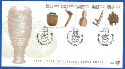 RSA-Year of Cultural Experiences-SACC6.59+6.60-1997-FDC-Cover-Thematic-Culture-Art