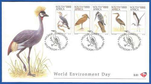 RSA-World Environment Day-SACC6.61+6.62-1997-FDC-Cover-Thematic-Waterbirds