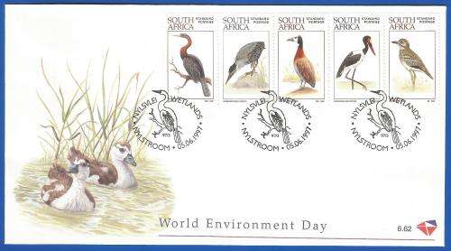 RSA-World Environment Day-SACC6.61+6.62-1997-FDC-Cover-Thematic-Waterbirds