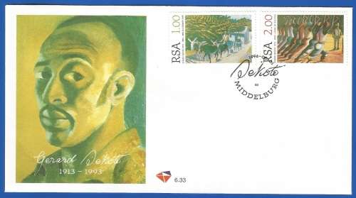 RSA-Gerard Sekoto Artist-SACC6.33+6.34-1996-FDC-Cover-Thematic-Art-Painting