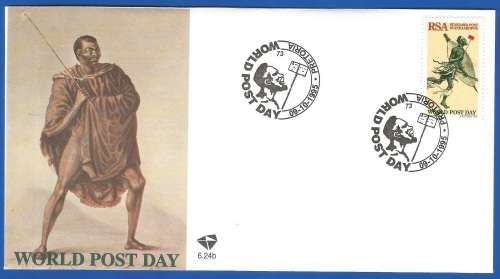 RSA-World Post Day-SACC6.24a+6.24b-1995-FDC-M/S-Cover-Thematic-Symbol