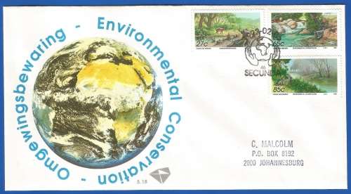 RSA-Environmental Conservation-SACC5.18+PostCards-Addressed-1992-FDC-Thematic-Places of Interest