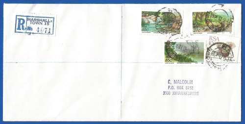RSA-Environmental Conservation-SACC5.18+PostCards-Addressed-1992-FDC-Thematic-Places of Interest