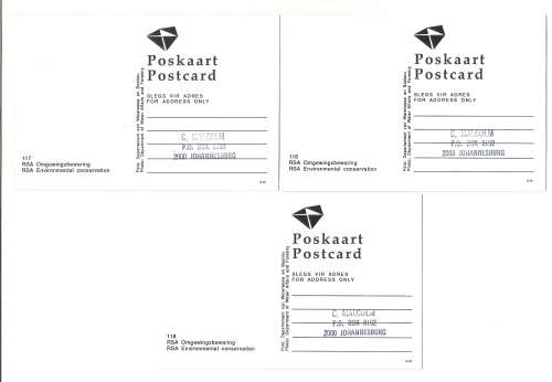 RSA-Environmental Conservation-SACC5.18+PostCards-Addressed-1992-FDC-Thematic-Places of Interest