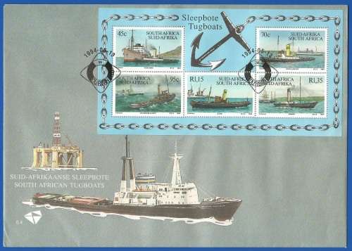 RSA-Tugboats-SACC6.4 + 6.4(a)-1994-FDC-Cover-Thematic-Transport-Boats