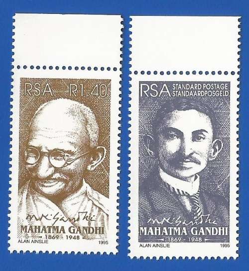 RSA-MNH-Mahatma Gandhi-SACC 916 + 917-1995-Stamps-Thematic-Famous Person