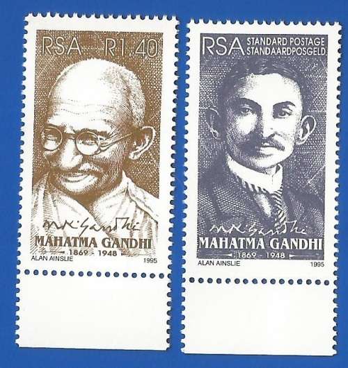 RSA-MNH-Mahatma Gandhi-SACC 916 + 917-1995-Stamps-Thematic-Famous Person