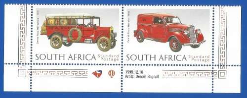 RSA-MNH-125th Anniversary of UPU -1999-SACC 1183-1184-Thematic-Transport-Vehicle