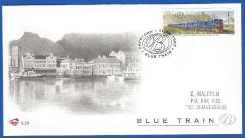 RSA-FDC-Cover-1997-SACC 6.50-Blue Train-Addressed-Thematic-Transport-Train
