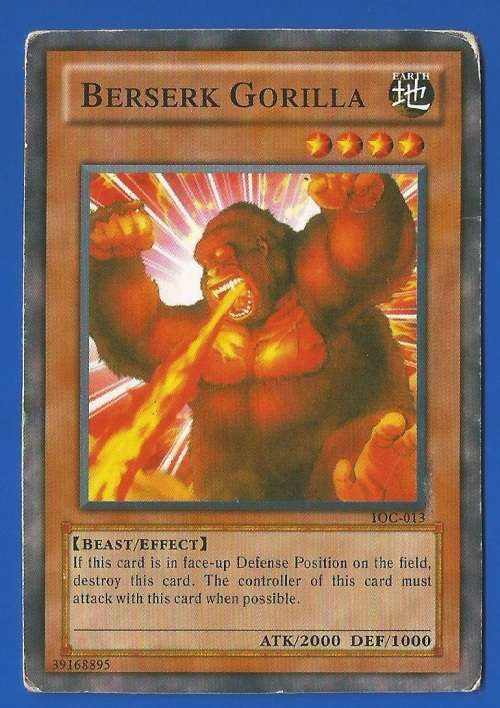 YU-GI-OH-Trading Card Game-Konami-Berserk Gorilla-ATK-2000-DEF-1000