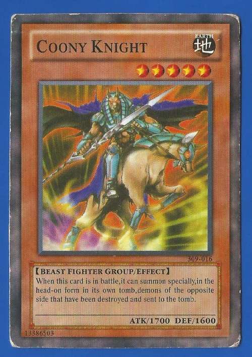 YU-GI-OH-Trading Card Game-Konami-Coony Knight-ATK-1700-DEF-1600