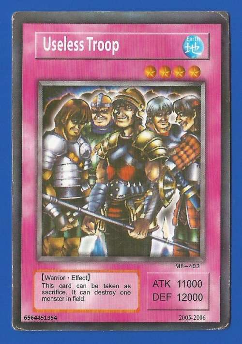 YU-GI-OH-Trading Card Game-Konami-2005-2006-Useless Troop-ATK-11000-DEF-12000