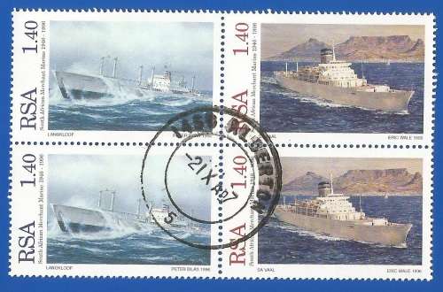 RSA-Used-1996-50th Anniversary of SA Merchant Marine-SACC 969-970-Thematic-Transport-Marine