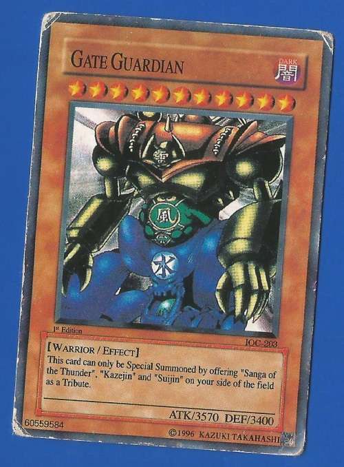 YU-GI-OH-Trading Card Game-Konami-1st Edition-1996-Gate Guardian-ATK-3570-DEF-3400