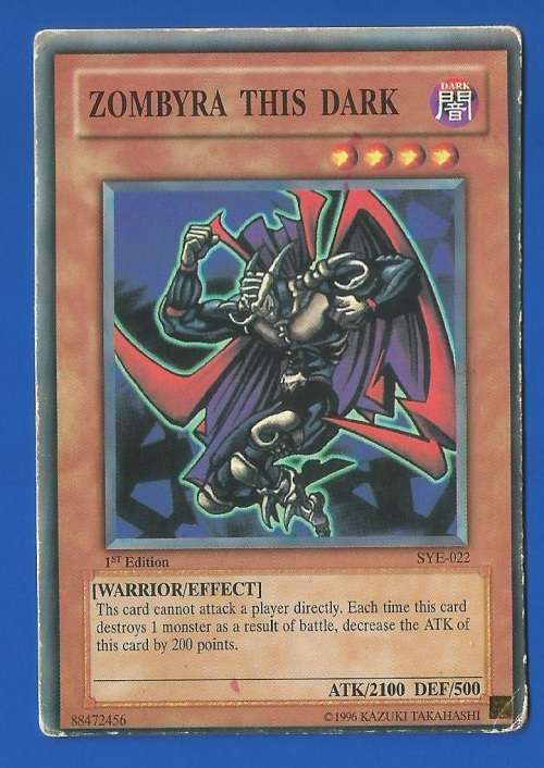 YU-GI-OH-Trading Card Game-Konami-1st Edition-1996-Zombyra This Dark-ATK-2100-DEF-500