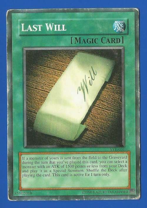 YU-GI-OH-Trading Card Game-Konami-1996-Last Will