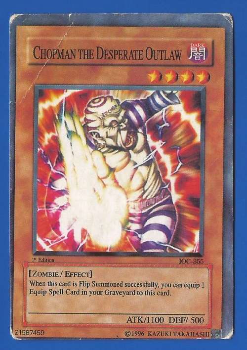 YU-GI-OH Trading Card Game-Konami-1st Edition-1996-Chopman The Desperate Outlaw-ATK-1100-DEF-500