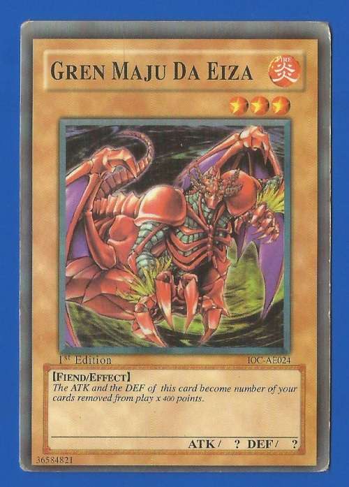 YU-GI-OH Trading Card Game-Konami-1st Edition-Gren Maju Da Eiza-ATK-?-DEF-?