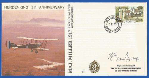 South African Air Force-FDC-Cover-No31-Signed-1987-No1538 of 6000-Thematic-Military-Plane-Air Force