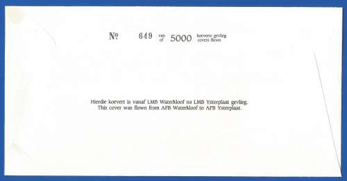 South African Air Force-FDC-Cover-No36-Signed-1989-No 649 of 5000-Thematic-Military-Plane-Air Force