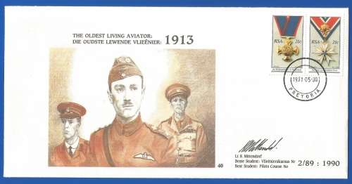 South African Air Force-FDC-Cover-No40-Signed-1991-No 1935 of 4000-Thematic-Military-Plane-Air Force