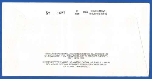 South African Air Force-FDC-Cover-No20-Signed-1985-No 1627 of 8000-Thematic-Military-Plane-Air Force