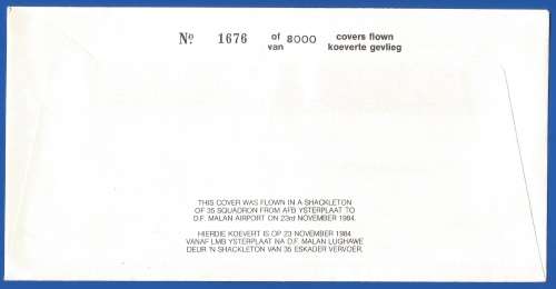 South African Air Force-FDC-Cover-No18-Signed-1984-No1676 of 8000 -Thematic-Military-Plane-Air Force
