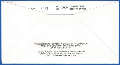 South African Air Force-FDC-No23-1985-No 8387 of 10000-Thematic-Military-Plane-Air Force