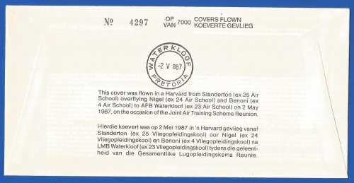 South African Air Force-FDC-No29c-1987-No 4297 of 7000-Thematic-Military-Plane-Air Force
