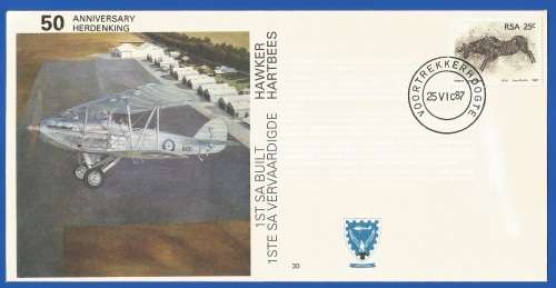 South African Air Force-FDC-No30-1987-No 3427 of 7000-Thematic-Military-Plane-Air Force