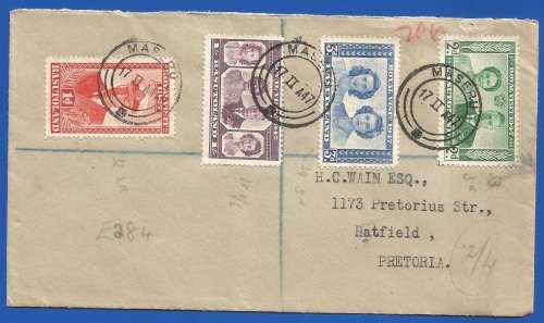 Basutoland 1947 Royal Visit -Cover-Used-Cancel-Maseru Thematic-Famous People
